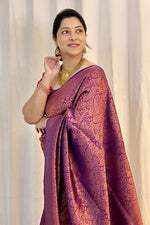 Royal Purple Jacquard Saree