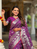 Premium Purple Jacquard Saree