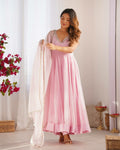 Blush Bloom Georgette Anarkali Suit Set