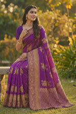 Luxurious Wine Jacquard Silk Saree with Rich Woven Detailing | Festive & Evening Elegance