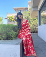 Elegant Maroon Jacquard Saree