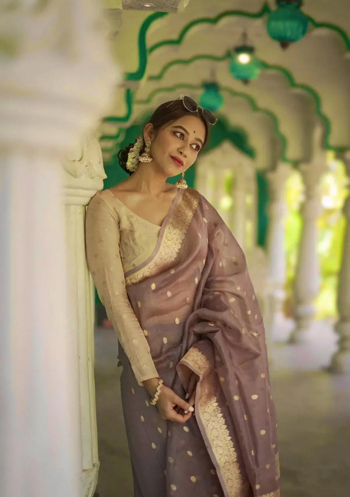 Light Purple Jacquard Saree – Soft, Elegant & Perfect for Every Celebration