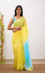 Yellow Sky Jacquard Saree