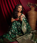 Elegant Green Jacquard Saree