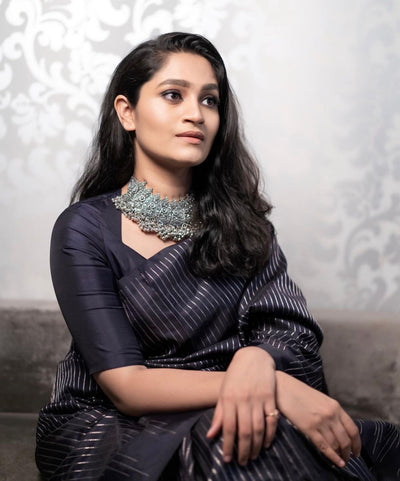 Elegant Purple Jacquard Saree