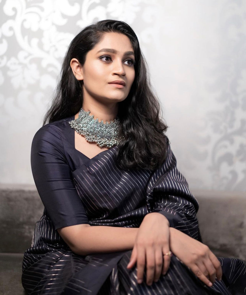 Elegant Purple Jacquard Saree