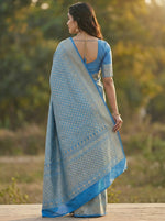 Royal Blue Jacquard Saree