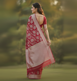 Elegant Red Jacquard Saree