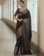 Luxury Black Jacquard Saree