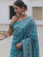 Elegant Sky Blue Jacquard Saree