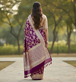 Regal Dark Purple Jacquard Saree