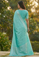 Elegant Sky Blue Jacquard Saree