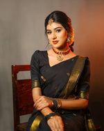 Classic Black Jacquard Saree