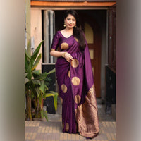 Premium Wine Jacquard Saree – Elegant Festive & Wedding Wear for Women