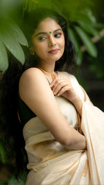 Vanilla Jacquard Saree