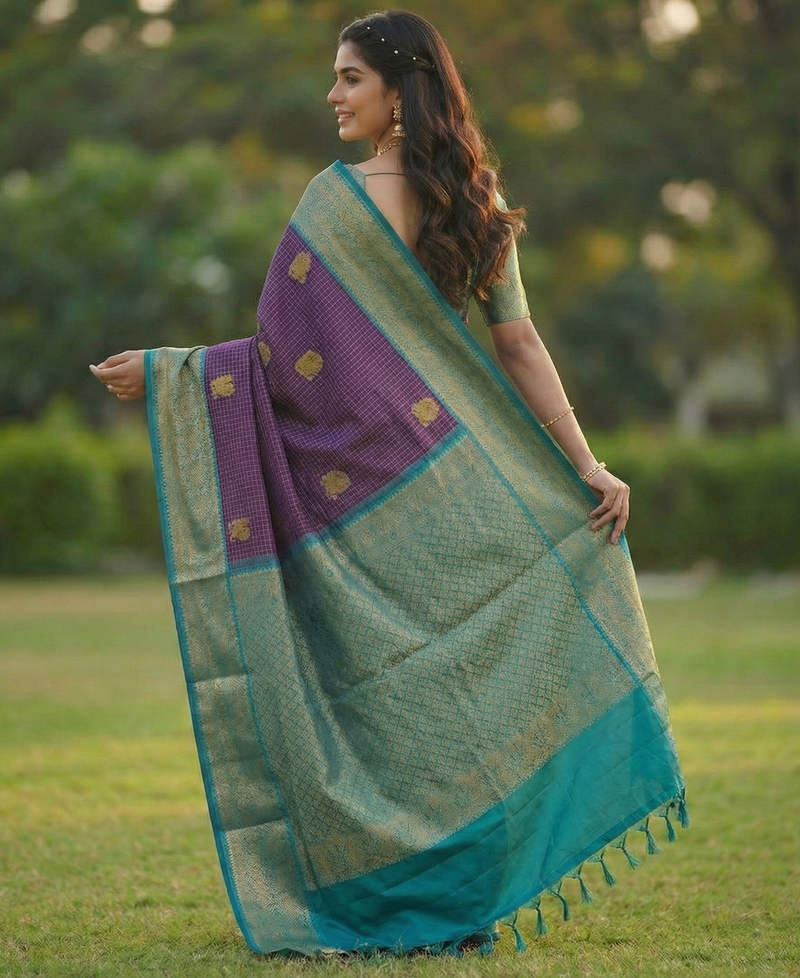 Wine Jacquard Saree