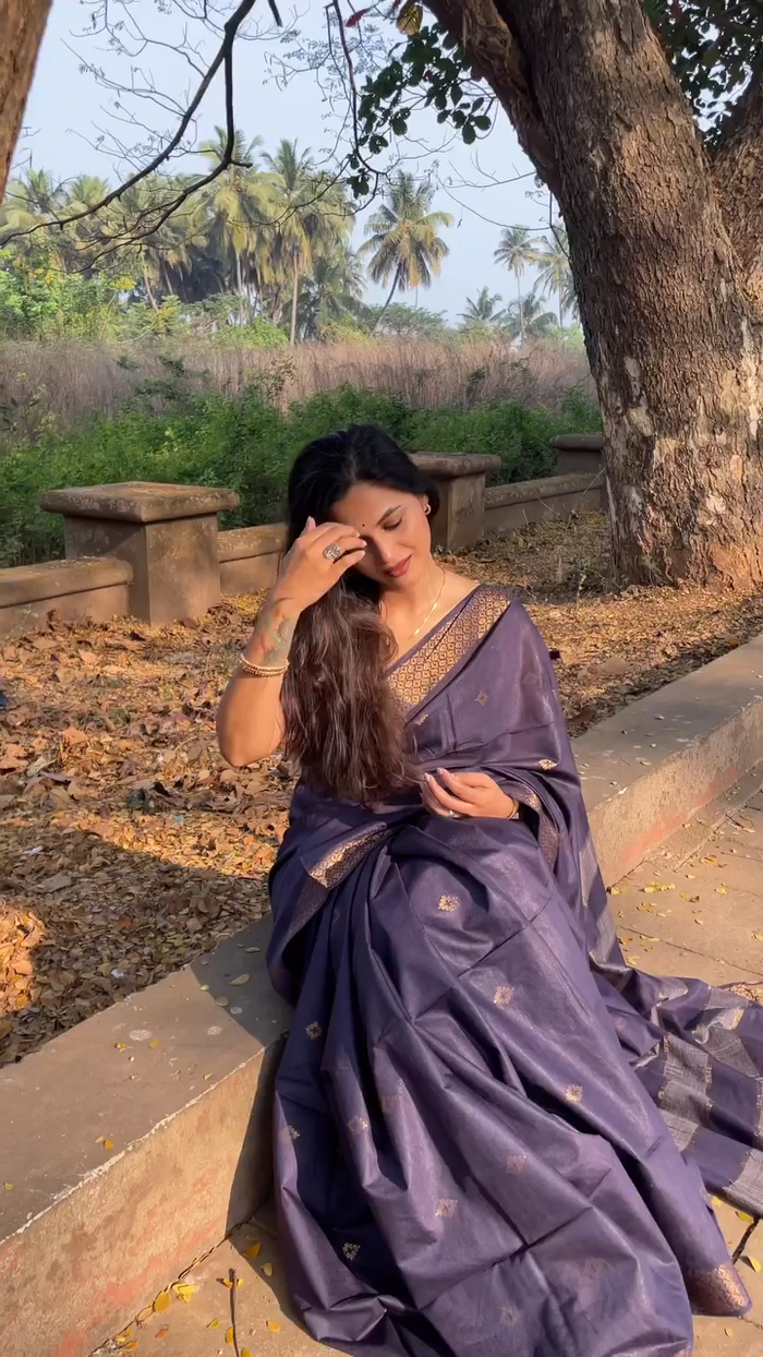 Elegant Purple Jacquard Saree for Party, Festive & Traditional Wear