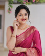 Majestic Maroon Jacquard Saree