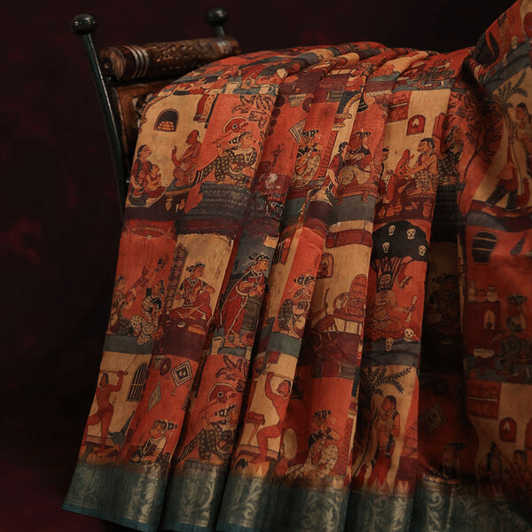 Wonderful Multi Colored Cotton Linen Designer Printed Saree - Ibis Fab