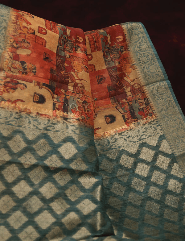 Wonderful Multi Colored Cotton Linen Designer Printed Saree - Ibis Fab