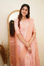 Delicate Light Pink Jacquard Saree