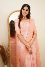Delicate Light Pink Jacquard Saree