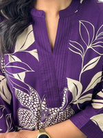 Purple Floral Georgette Kurta Palazzo Set