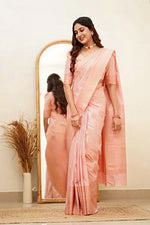 Delicate Light Pink Jacquard Saree