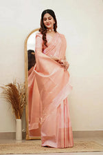 Delicate Light Pink Jacquard Saree