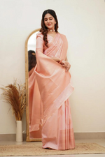 Delicate Light Pink Jacquard Saree