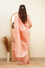 Delicate Light Pink Jacquard Saree