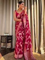 Royal Maroon Jacquard Saree