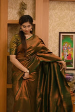 Elegant Brown Jacquard Saree