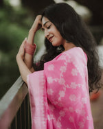 Graceful Pink Jacquard Saree