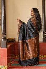 Classic Black Jacquard Saree
