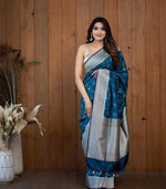 Graceful Blue Jacquard Saree
