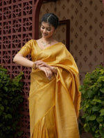 Sunshine Yellow Jacquard Saree