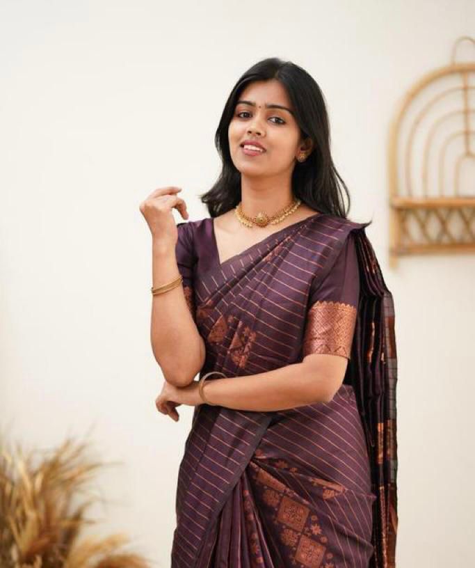 Premium Wine Jacquard Saree for Festive, Wedding & Party Wear
