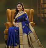 Luxurious Blue Jacquard Saree