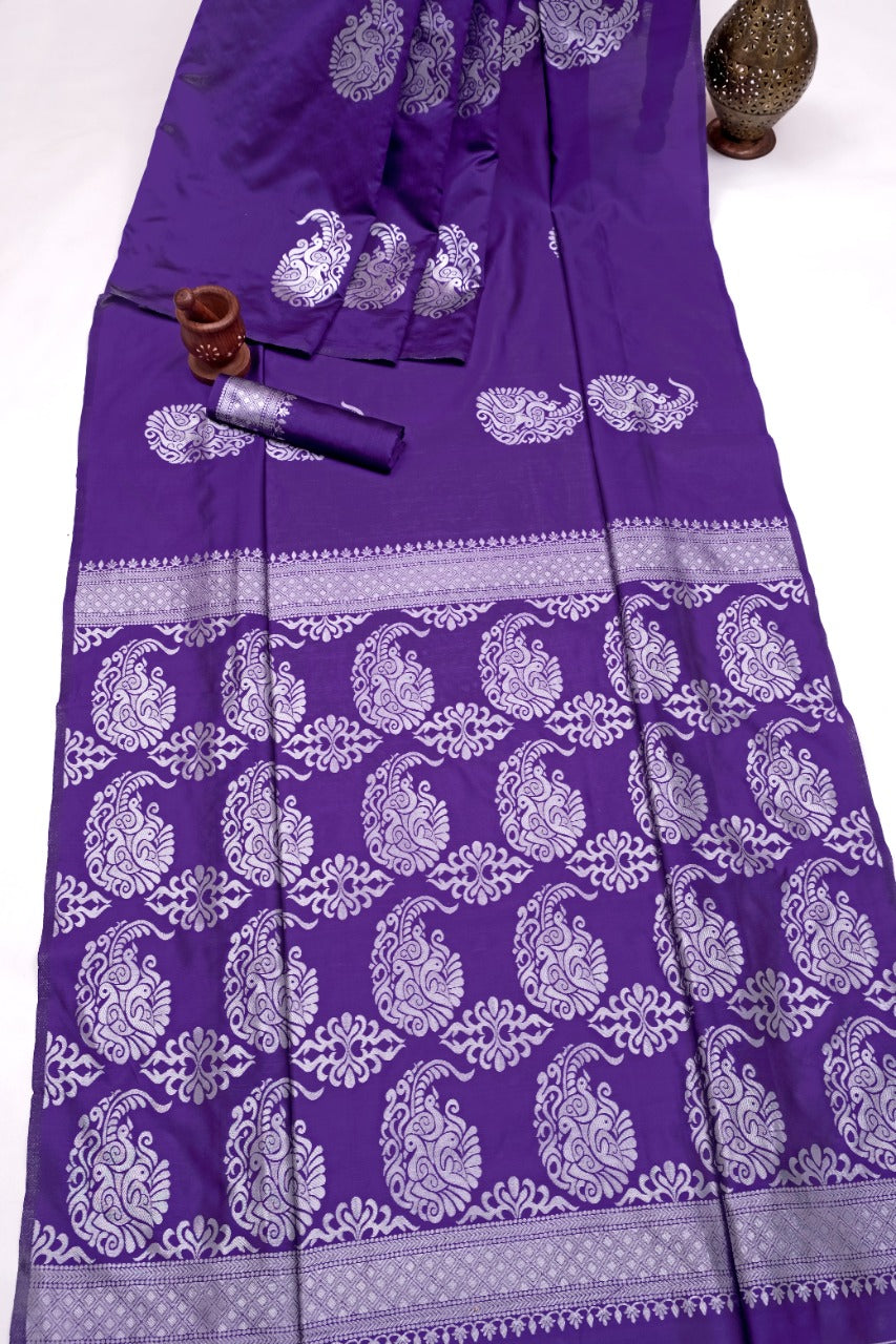 Purple Jacquard Saree