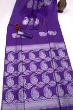 Elegant Purple Jacquard Saree
