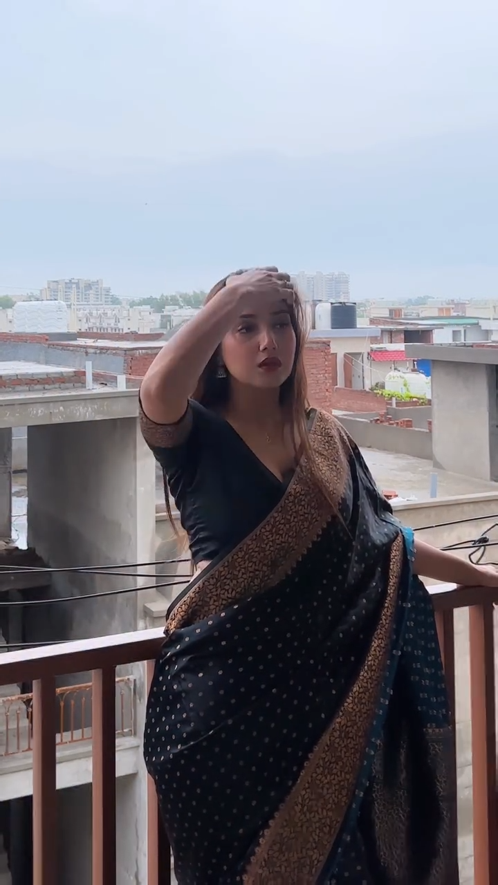 Onyx Black Jacquard Saree