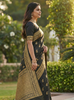 Classic Black Jacquard Saree