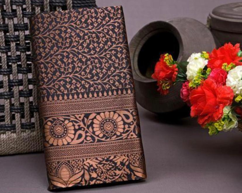 Brown Jacquard Saree – Rich Woven