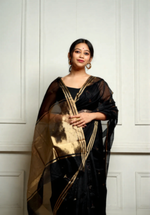 Elegant Black Jacquard Saree