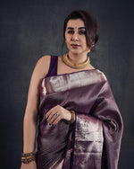 Majestic Dark Purple Jacquard Saree