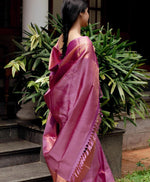 Royal Purple Jacquard Saree