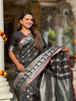 Black Jacquard Saree