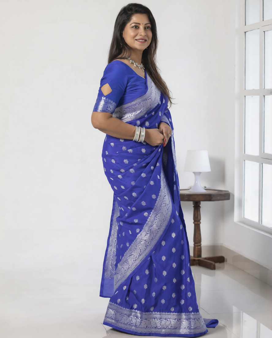 Blue Jacquard Saree