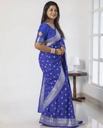 Blue Jacquard Saree